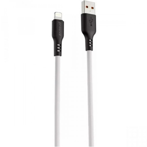  Кабель Proove Rebirth USB to Lightning 24A (1m) White/Black (CCRE60001102)