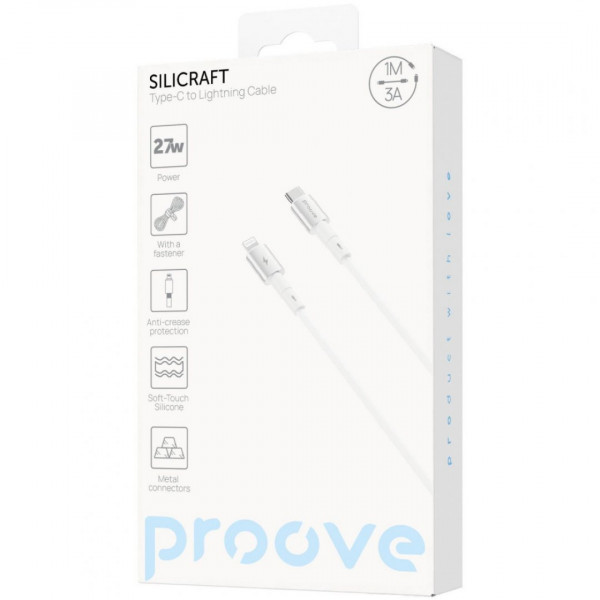  Кабель Proove Silicraft Type-C to Lightning 27W (1m) White (CCSC27002102)