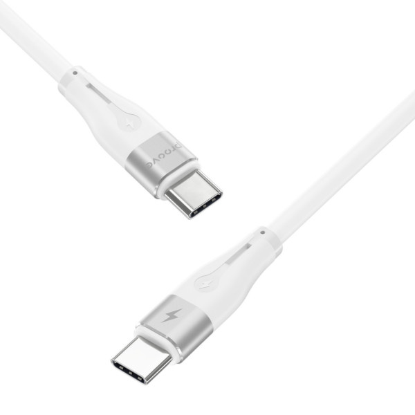  Кабель Proove Soft Silicone Type-C to Type-C 60W (2m) White (CCSO60002222)