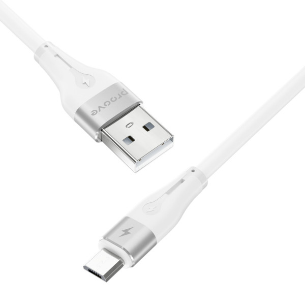  Кабель Proove Soft Silicone USB to Micro USB 24A (1m) White (CCSO20001302)