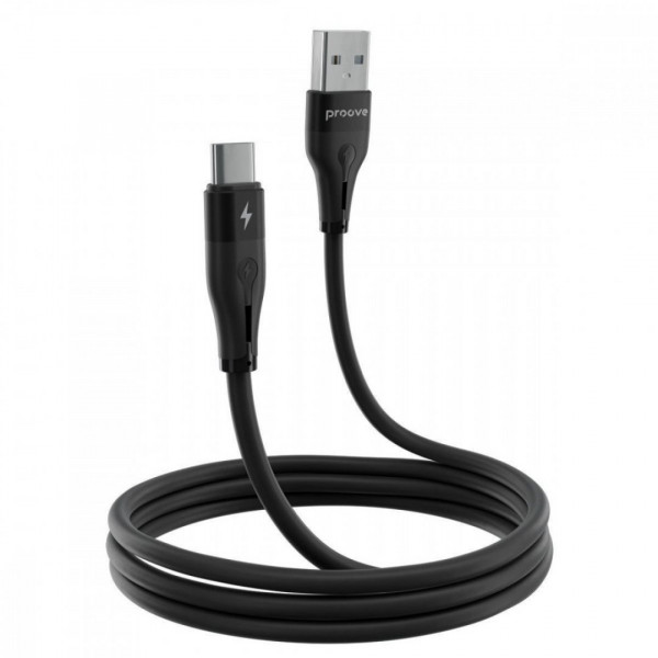  Кабель Proove Soft Silicone USB to Type-C 3A (1m) Black (CCSO20001201)