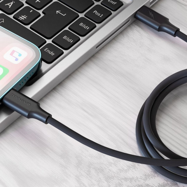  Кабель Proove Striped Silicone Type-C to Lightning (1m) Black (CCSS00002101)