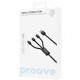  Кабель Proove Triple Connection 3 in 1 Type-C + Micro USB + Lightning (13m) Black (CCTC15001501)