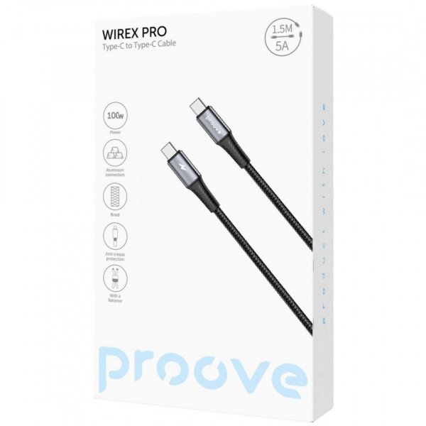  Кабель Proove WireX Pro Type-C to Type-C 100W (15m) Black (CCWX11002201)