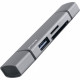  Картридер Proove Arc Link 3 in 1 (USB30 + SD Card + Micro SD Card) Silver (HBAL00210014)