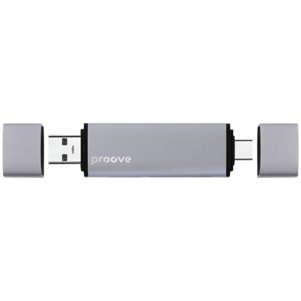 Картридер Proove Arc Link 3 in 1 (USB30 + SD Card + Micro SD Card) Silver (HBAL00210014)