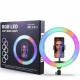  Кільцева лампа RGB MJ26 Black 26см
