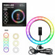  Кільцева лампа RGB MJ26 Black 26см