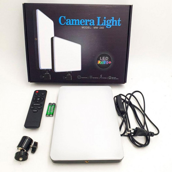  Лампа постійного світла LED Camera Light 19cm Remote Black (M777)
