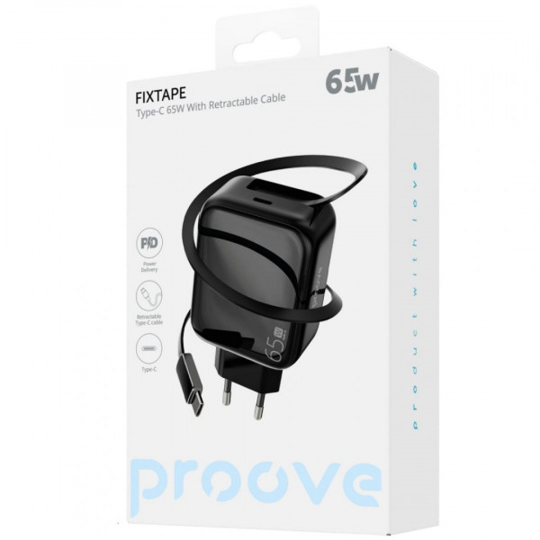  Мережевий зарядний пристрій Proove Fixtape GaN 65W (Type-C) White (WCFP65010202)