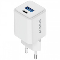 Сетевое зарядное устройство Proove Pocket GaN 30W Type-C+USB White (WCPG30110002)