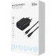  Мережевий зарядний пристрій Proove Silicone Power 2 30W (Type-C + USB) + кабель Type-C to Type-C (1m) Black (WCSP23011001)