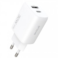 Сетевое зарядное устройство Proove Silicone Power 2 30W (Type-C + USB) White (WCSP23110002)