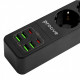  Мережевий фільтр Proove Power Strip P-03 (3 розетки + 4 USB + 2 Type-C) 2М Black (PSP342420001)