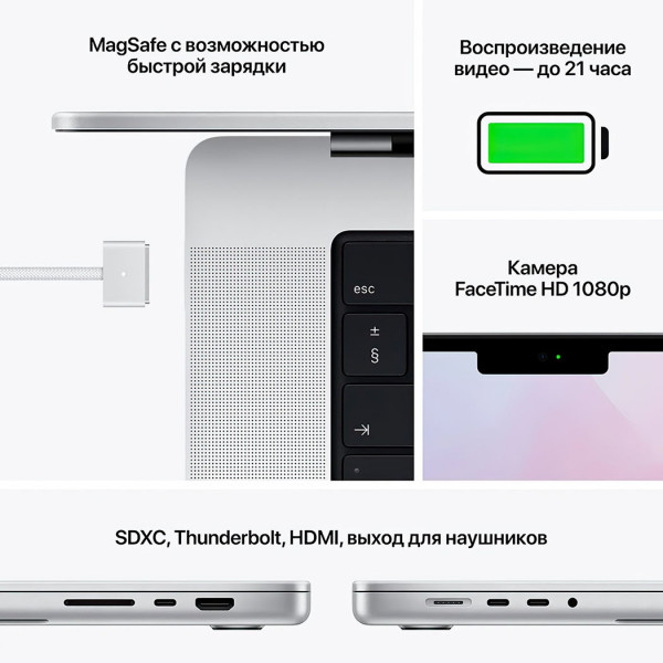  Ноутбук APPLE MacBook Pro 16 M1 MAX 1TB 2021 Silver MK1H3