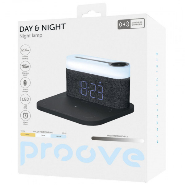  Нічник з бездротовою зарядкою Proove Day & Night Dark Gray (PLDN05002005)