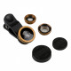  Обєктив для телефону Рибяче око 3 in 1 Black-Gold