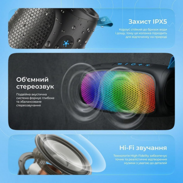  Портативна акустика Proove Nova 10W (APP) Black (PDNW10001AP01)
