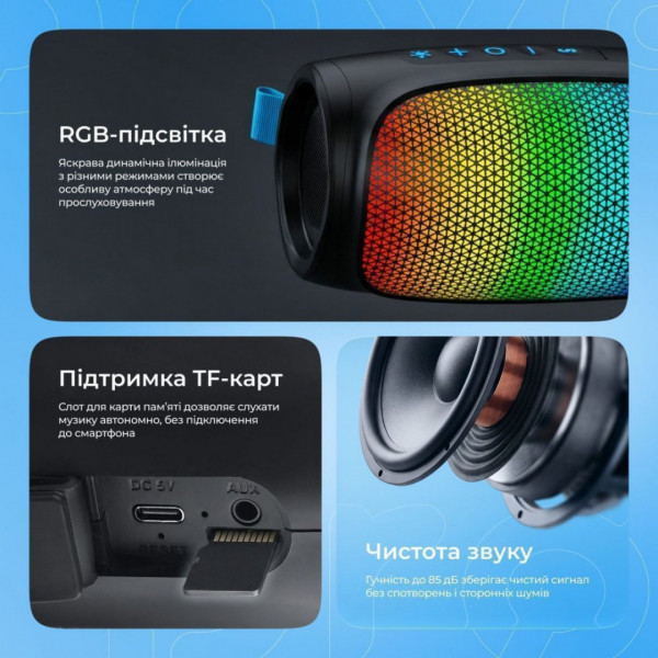  Портативна акустика Proove Nova 10W (APP) Black (PDNW10001AP01)