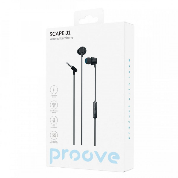  Дротові навушники Proove Scape J1 (35mm) Black (WESJ10000801)