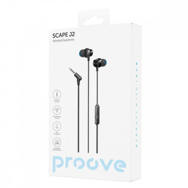  Дротові навушники Proove Scape J2 (35mm) Black (WESJ20000801)