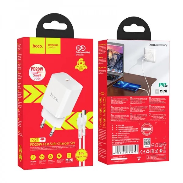  Сетевое зарядное устройство Hoco N27 Innovative 20W 1 Type-C White