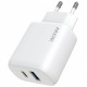  Мережевий зарядний пристрій Proove Silicone Power 2 30W (Type-C + USB) + кабель Type-C to Type-C (1m) White (WCSP23011002)