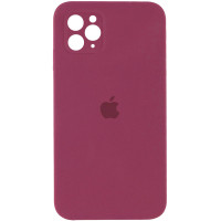 Силиконовая накладка Silicone Case Square iPhone 11 Pro Max Maroon