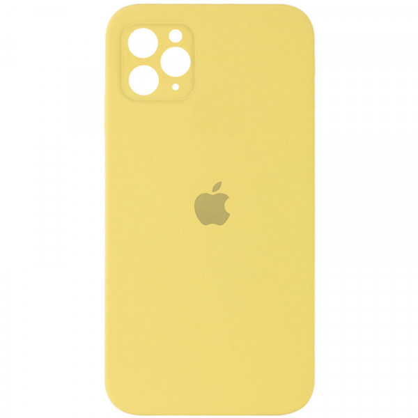  Силіконова накладка Silicone Case Square iPhone 11 Pro Max Yellow
