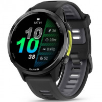 Смарт-часы Garmin Forerunner 970 Carbon Gray DLC Titanium Bezel with Black Case and Black/Transparent White Band (010-02969-00/10/60)