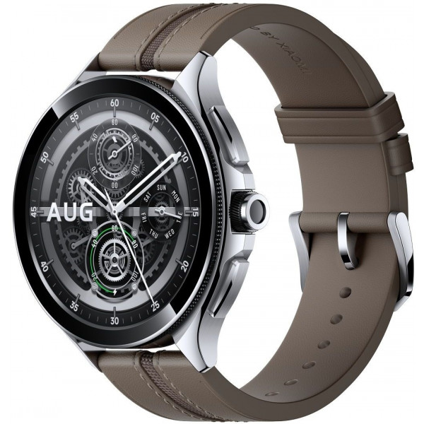  Смарт-годинник Xiaomi Watch 2 Pro Bluetooth Silver Case with Brown Leather Strap (BHR7216GL)