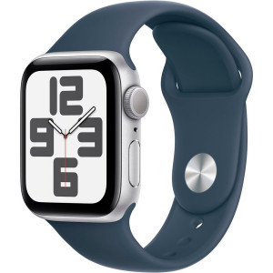  Смартгодинник Apple Watch SE GPS 40mm Silver Aluminium Case with Storm Blue Sport Band – M/L