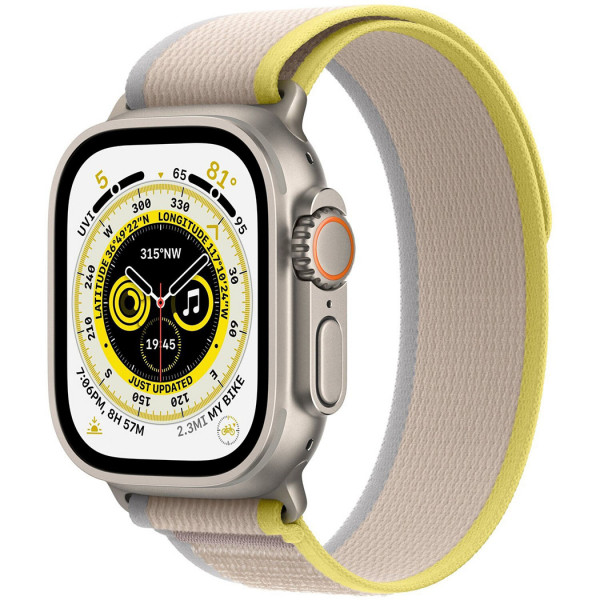  Смарт-час Apple Watch Ultra GPS + Cellular 49mm Titanium Case with Yellow/Beige Trail Loop – M/L