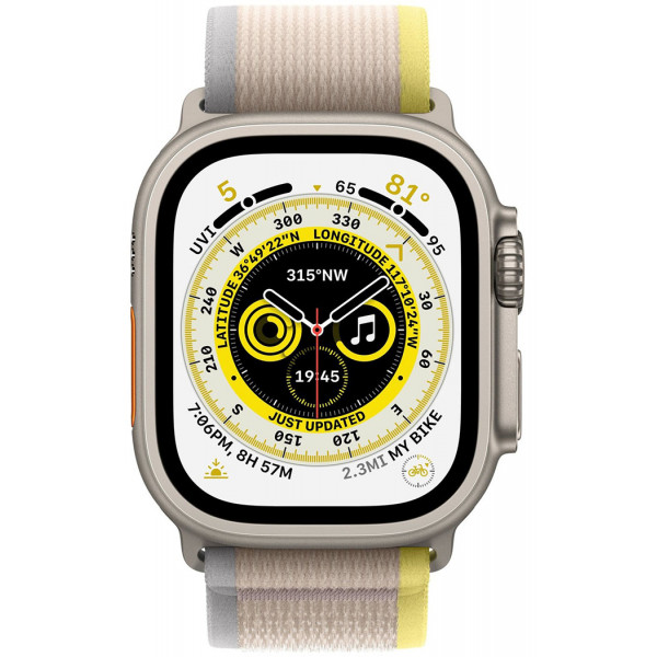  Смарт-час Apple Watch Ultra GPS + Cellular 49mm Titanium Case with Yellow/Beige Trail Loop – S/M