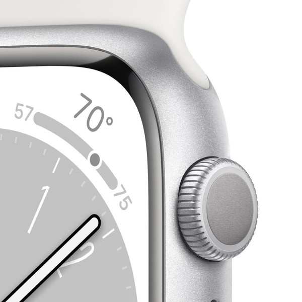  Смартгодинник Apple Watch Series 8 GPS 41mm Silver Aluminium Case with White Sport Band