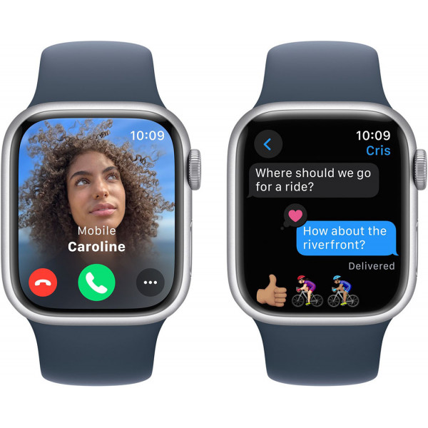  Смартчас Apple Watch Series 9 GPS 41mm Silver Aluminium Case with Storm Blue Sport Band – M/L