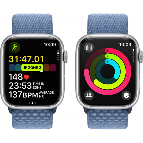  Смарт-час Apple Watch Series 9 GPS 45mm Silver Aluminium Case with Winter Blue Sport Loop