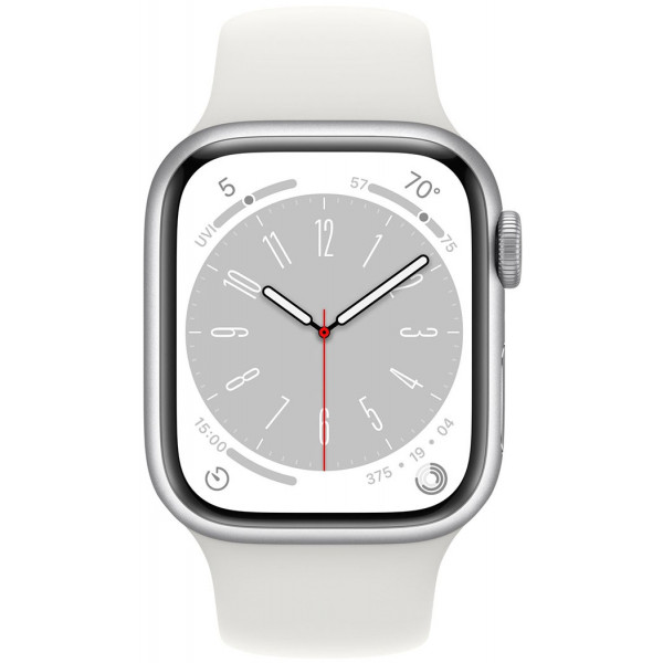  Смартгодинник Apple Watch Series 8 GPS 41mm Silver Aluminium Case with White Sport Band