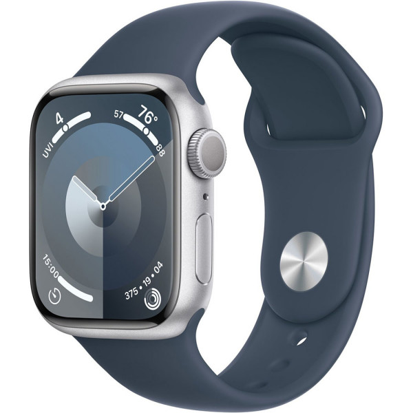  Смартчас Apple Watch Series 9 GPS 41mm Silver Aluminium Case with Storm Blue Sport Band – M/L
