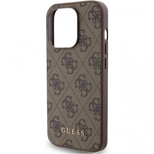  Чехол Guess 4G Metal Gold Logo для iPhone 15 Pro Max Brown (GUHCP15XG4GFBR)