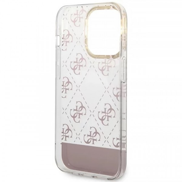  Чехол Guess 4G Pattern Script для iPhone 14 Pro Pink (GUHCP14LHG4MHP)