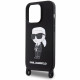 Чехол Karl Lagerfeld Crossbody Silicone Ikonik для iPhone 15 Pro Max Black (KLHCP15XSCBSKNK)