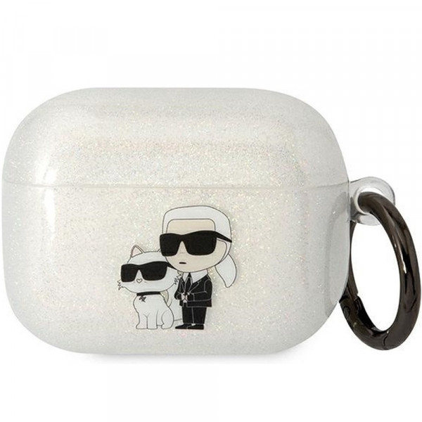  Чехол Karl Lagerfeld Gliter Karl  Choupette для AirPods 2 Transparent (KLAP2HNKCTGT)