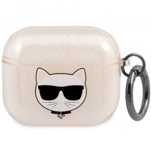  Чохол Karl Lagerfeld Glitter Choupette для AirPods 3 Gold (KLA3UCHGD)