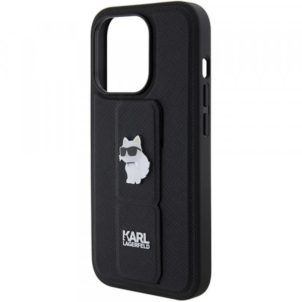  Чехол Karl Lagerfeld Gripstand Saffiano Choupette Pins для iPhone 14 Pro Max Black (KLHCP14XGSACHPK)