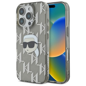 Чохол Karl Lagerfeld IML Karl Head &amp; Monogram для iPhone 16 Pro Black (KLHCP16LHKLPKHK)