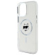  Чехол Karl Lagerfeld IML Metal Choupette Head для iPhone 16 Pro White with MagSafe (KLHMP16LHLSCHH)