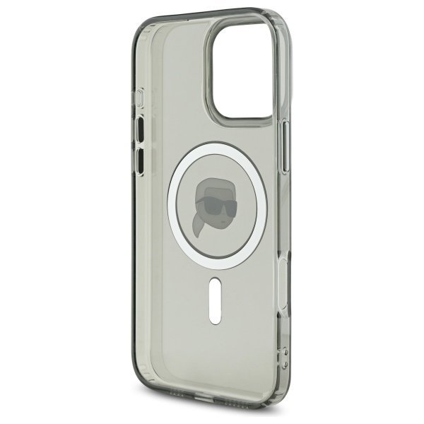  Чехол Karl Lagerfeld IML Metal Karl Head для iPhone 16 Pro Black with MagSafe (KLHMP16LHLSKIK)