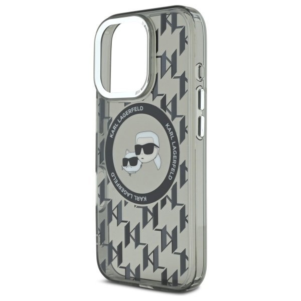  Чехол Karl Lagerfeld IML Monogram Karl  Choupette Head для iPhone 16 Pro Black with MagSafe (KLHMP16LHMCKMHK)