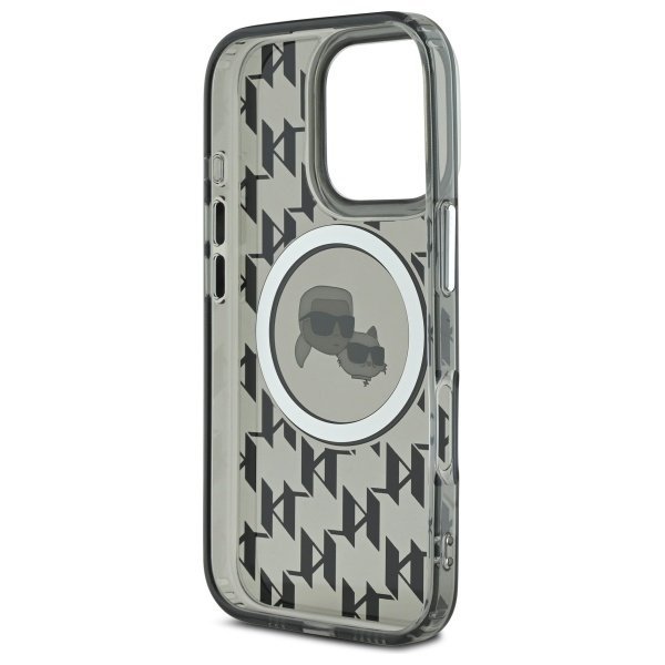  Чехол Karl Lagerfeld IML Monogram Karl  Choupette Head для iPhone 16 Pro Black with MagSafe (KLHMP16LHMCKMHK)